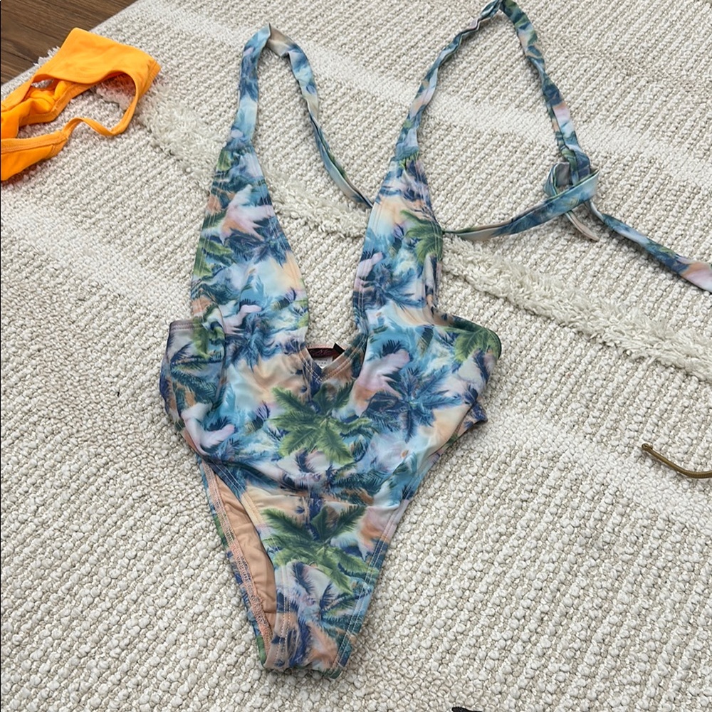 Tropical Print one piece